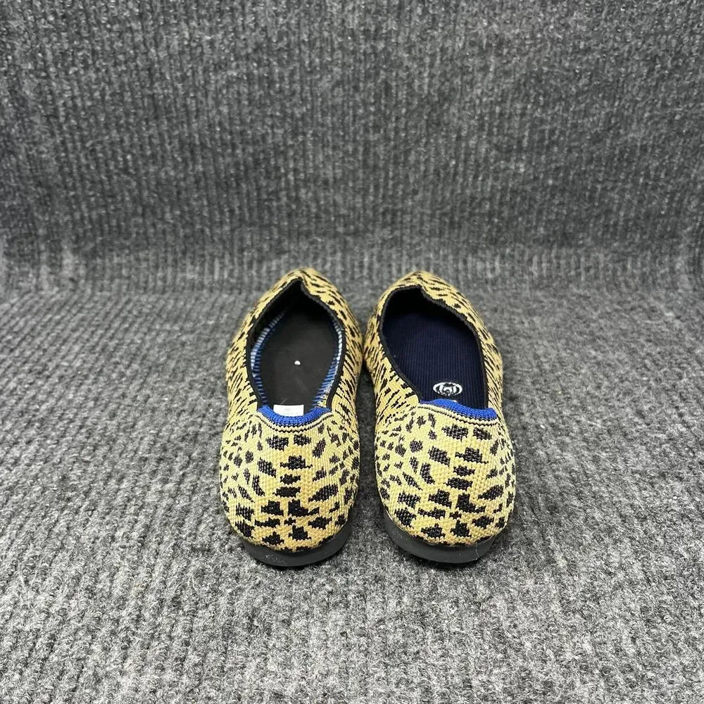 Rothy’s The Point Leopard Cheetah Print Flats Knit Brown Women’s 7 US